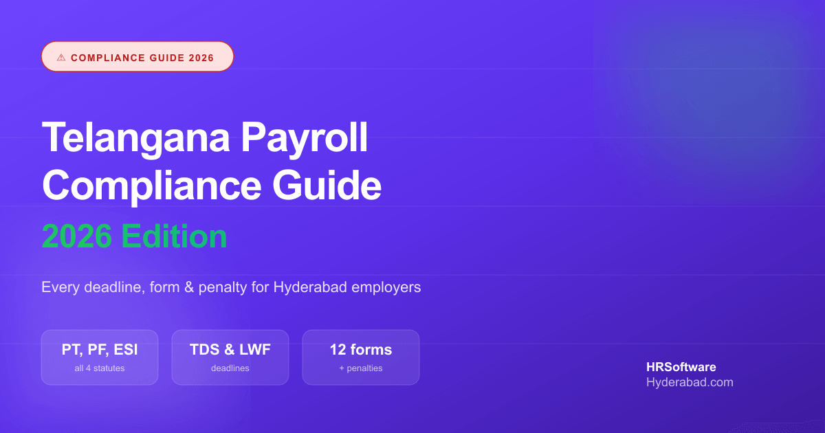 Telangana payroll compliance guide 2026 — deadlines, forms, penalties for Hyderabad employers