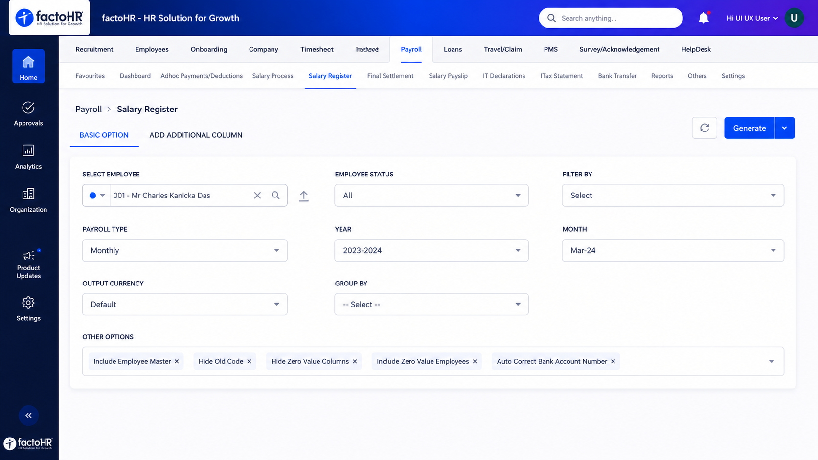 Personalize Salary Components