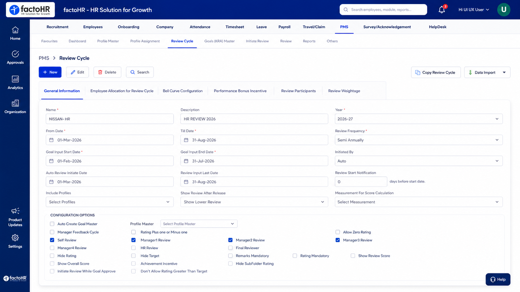 Continuous feedback feed showing kudos, coaching notes, and peer recognition