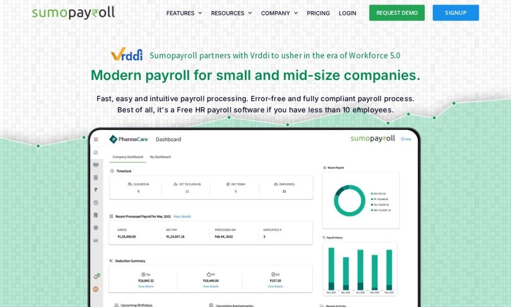 Sumopayroll homepage