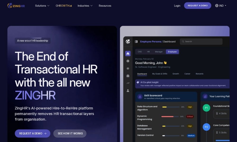 ZingHR attendance management software